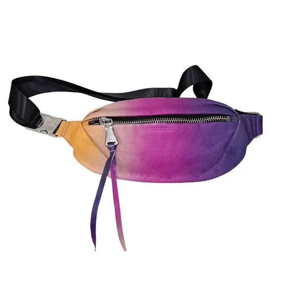 Aimee Kestenberg Gradient Leather Fanny Pack Ombre Adjustable Luxury Unisex - Picture 2 of 14